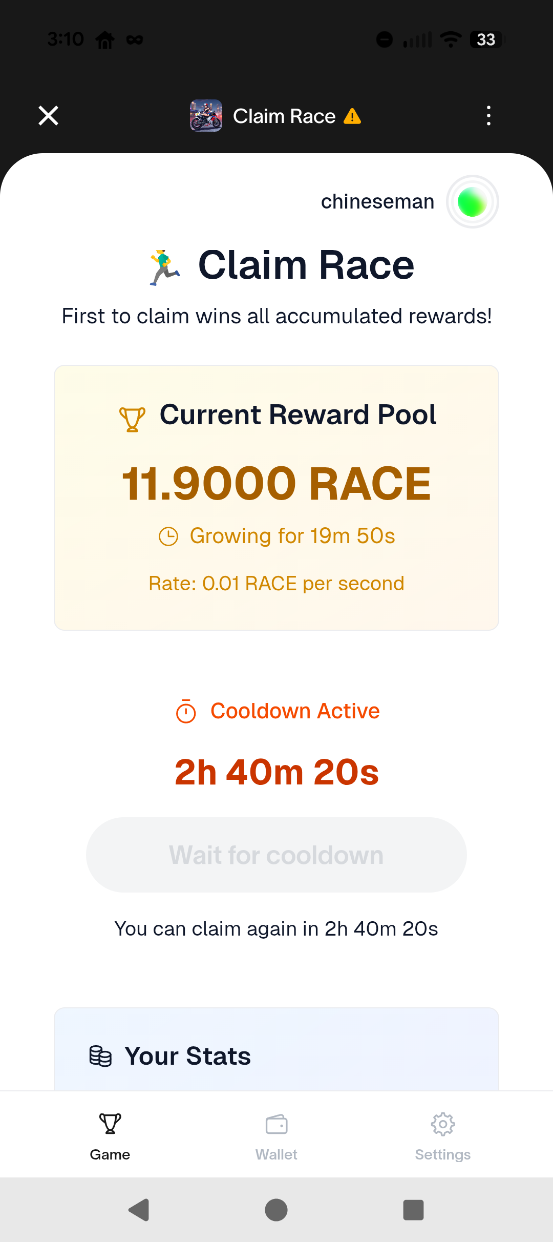 Base Race - Win RACE Tokens - Farcaster Mini Apps screenshot